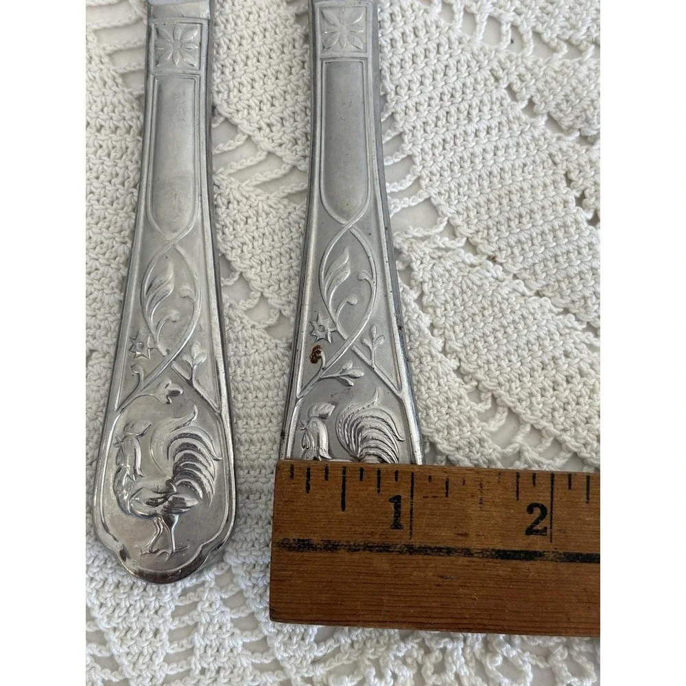 Cambridge Silver Rooster stainless steel dinner knives Set 4 Farmhouse Charm